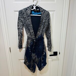 Desigual -  Sweater Wrap, Tie Waist, Embellished with Sequins, Size M